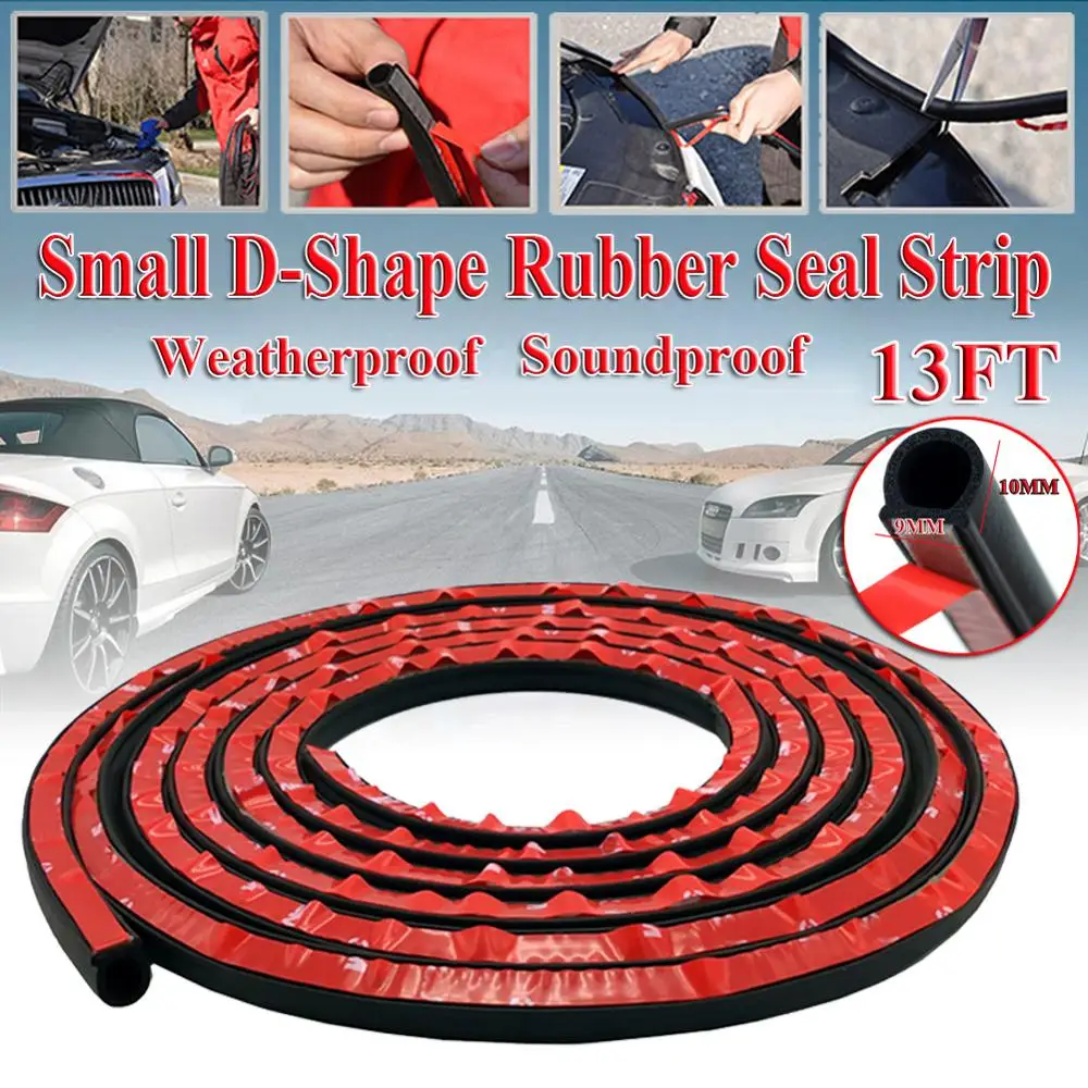 

4M 13ft D-Shape Rubber Weather Seal Hollow Car Door Strip Weatherstrip Universal 1x 4M Small D-shape Car Rubber Strip