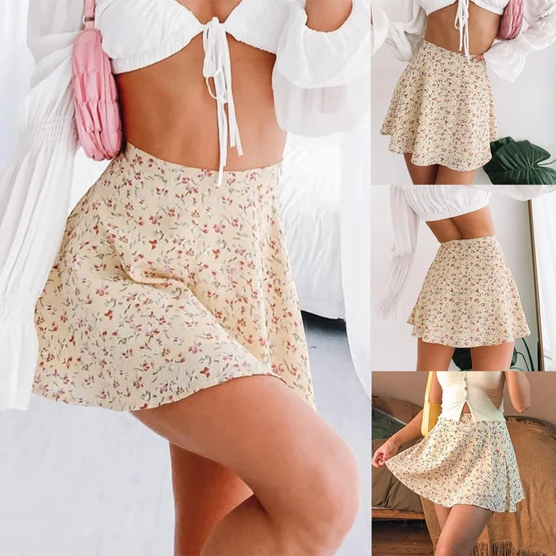 

Women's Floral Print Flared Mini Skater Skirt