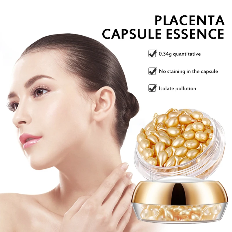 

1PC Vitaminis Face Serum Placenta Capsule Essence Day Night Facial Serum Anti-wrinkle Anti-aging Whitening Skin Care TSLM1