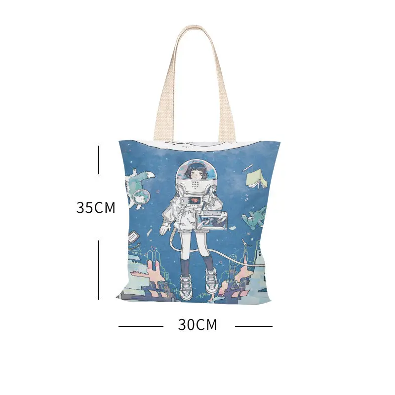 

Personality cartoon canvas bag women's shoulder aerospace girl wild ins student casual handbag shoulder bag