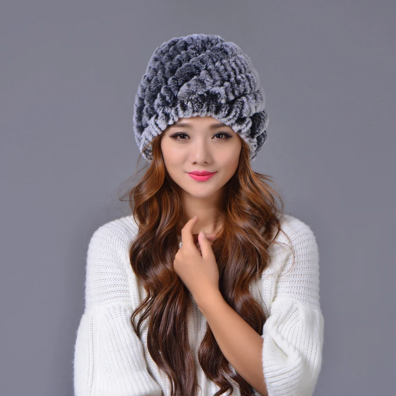 

Fur Hats for Women Winter Warm Thick Cap Knitted Hats for Winter Women Beanies Bone Warmer Cap Solid Color Female Elastic Cap