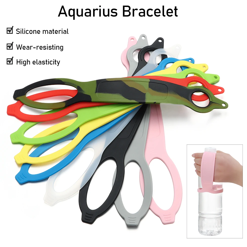 

1PC Silicone Water Bottle Belt Holder Hook Clip Outdoor Camping Hiking Quickdraw Carabiner Safety Buckle Band EDC Tool Accessory