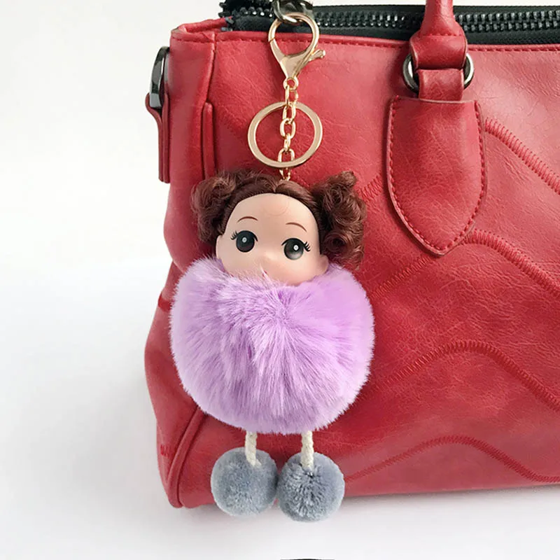 Новый креативный брелок с помпоном милый пушистый плюшевый куклы брелоки