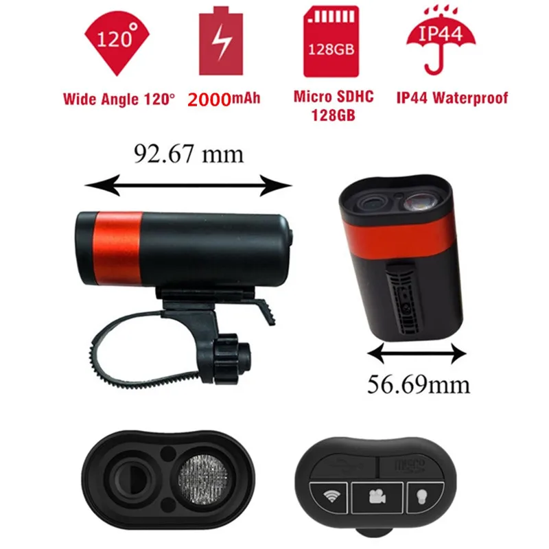 USB HD велосипедный DVR светильник 1080P 30fps Wi Fi экшн Камера передняя фара для