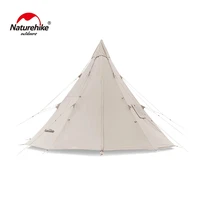 naturehike sale pyramid 9 6 outdoor camping tent glamping large space cotton material tent hiking picnic with stove pipe hole