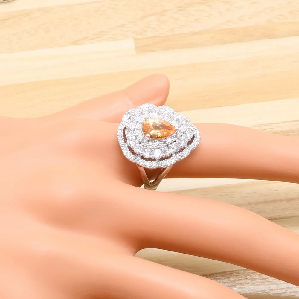 XUTAAYI безделушка из стерлингового серебра с каплями воды коричневый Циркон