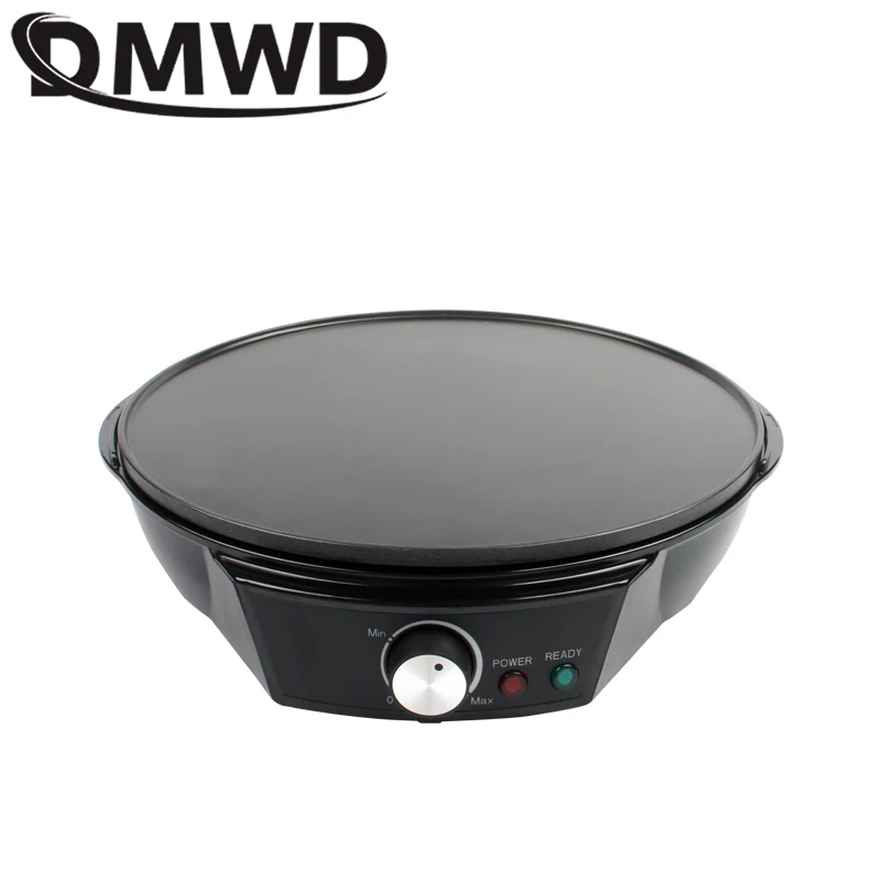 DMWD Electric Crepe Maker Grill Griddle Omelette Egg Pie Cake Baking Pan Pizza Pancake Roast Beef Steak Frying Machine EU Plug