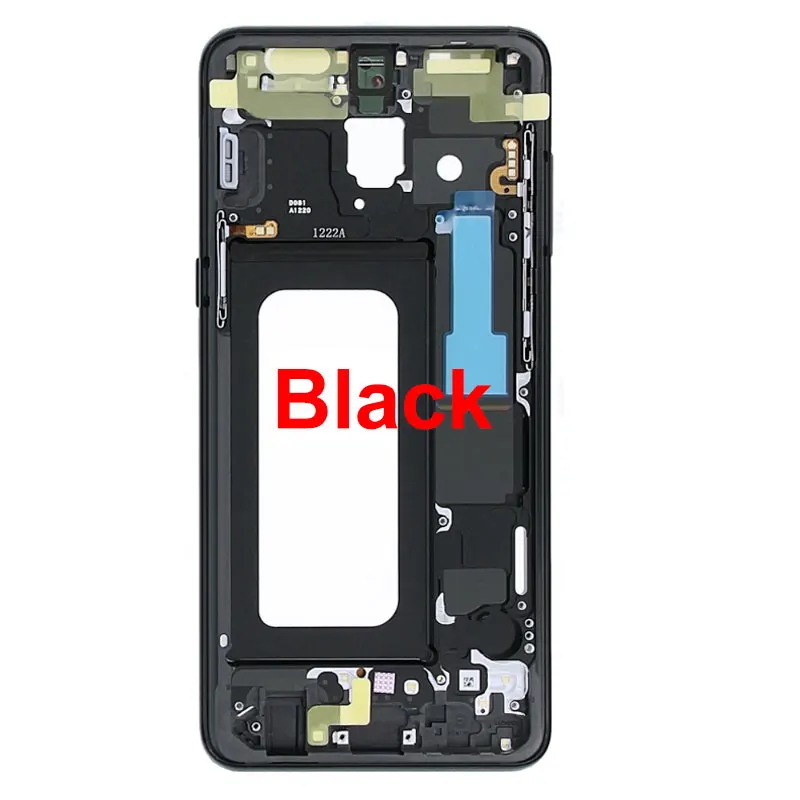 Для Samsung Galaxy A8 A530 A530F Задняя Лицевая панель с боковыми кнопками части ЖК передняя панель средняя часть корпуса рамка Шасси - Цвет: black