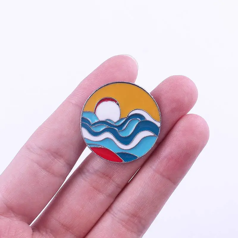 Значки волны океана на одежде отворот штырь джинсовые куртки броши Воротник