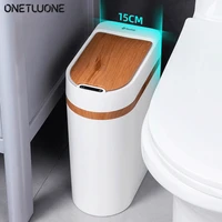 smart trash can touch free automatic sensor trash bin household bathroom toilet 10l trash can