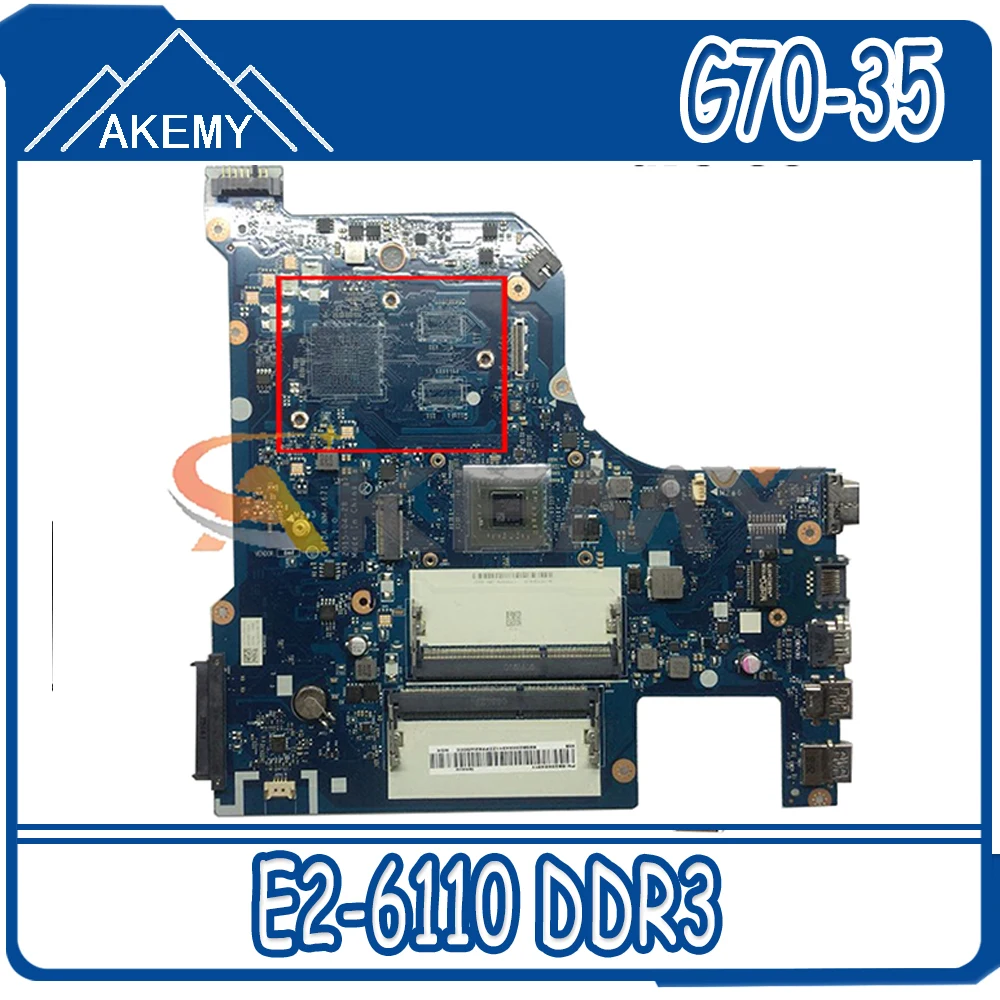 

Akemy CG70A NM-A671 материнская плата для ноутбука Lenovo G70-35 Материнская плата ноутбука процессор E2-6110 DDR3 100% тесты работы