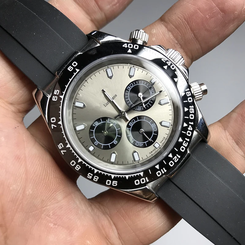 Черный топ часы с керамическим ободком 41 мм автоматический механизм люксовый