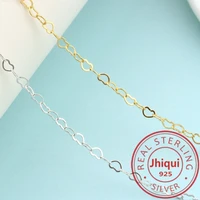 50cm 925 sterling silver heart shape chain for diy bracelet necklace fine jewelry finding