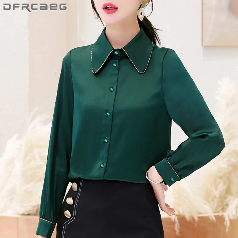 

Рубашка женская красная с длинным рукавом, весна-осень 2022