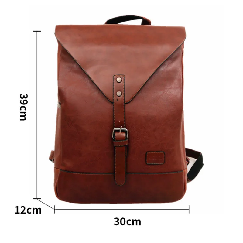 

Bookbag for Men Laptop Backpack New Korean Version of Men's Solid Color PU Leather Computer Backpack College Bag Travel Backpack