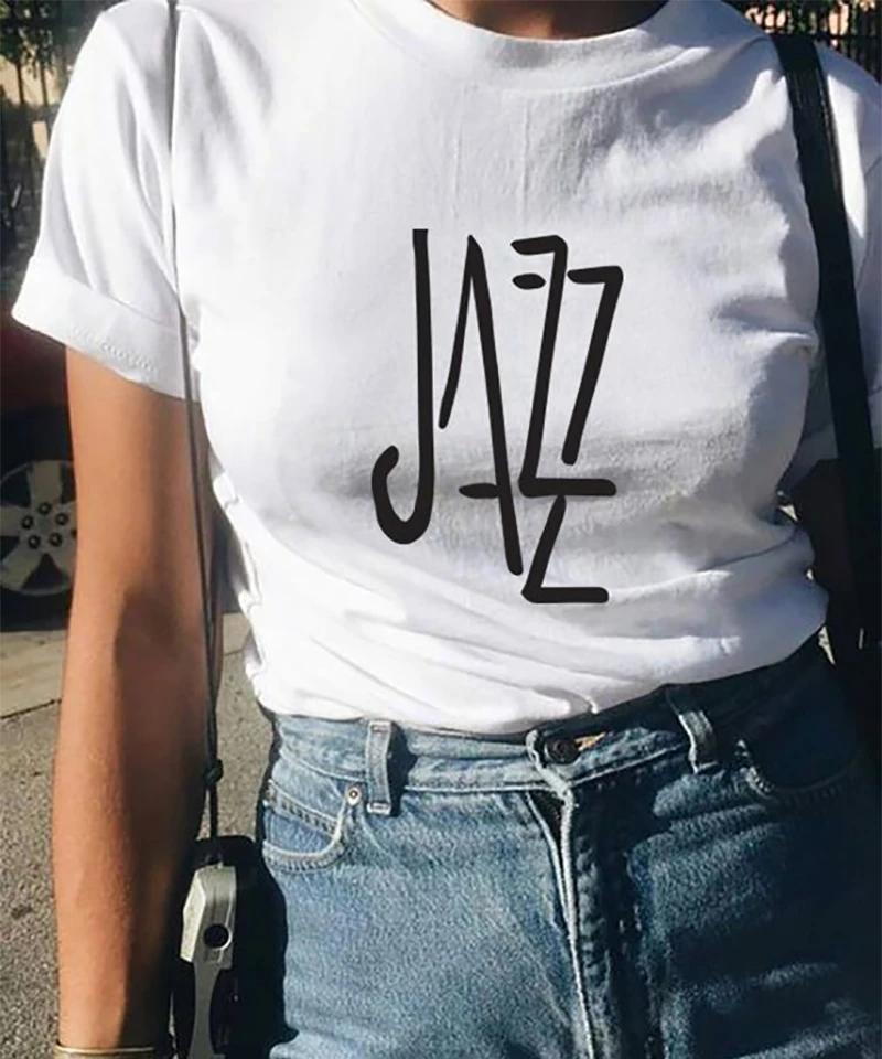 

Футболка женская Harajuku футболка Джаз футболки летние топы женские рубашки 2020 размера плюс модный подарок уличная одежда с коротким рукавом ...