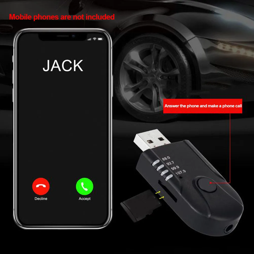 Handsfree музыкальный приемник mp3-плеер аудио радио авто USB Bluetooth мини беспроводной