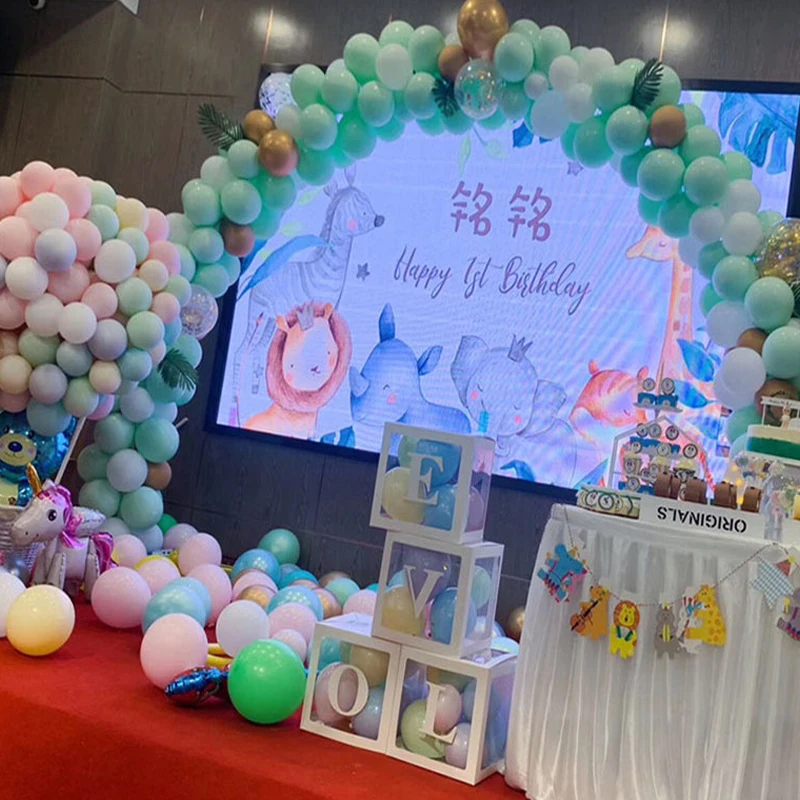 

26 Letter Name Transparent Balloon Box Storage Stand Holder Column Wedding Birthday Decoration Scene Decor Balloon Accessories