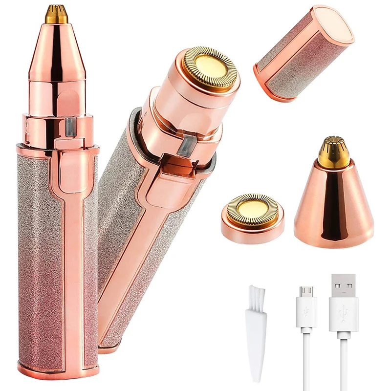

Portable 2 IN 1 Electric Epilator Eyebrow Trimmer Female Body Facial Lipstick Shape Hair Removal Women Painless Razor Shaver