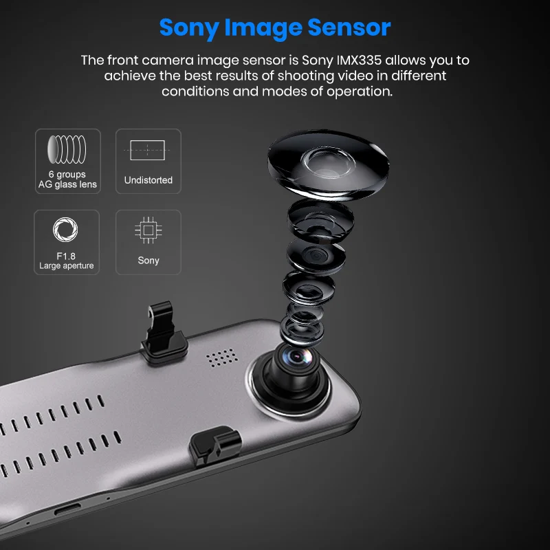 Автомобильный видеорегистратор Huawei HiSilicon 12 дюймов 2K Ultra HD 1440P 1080P ночное видение