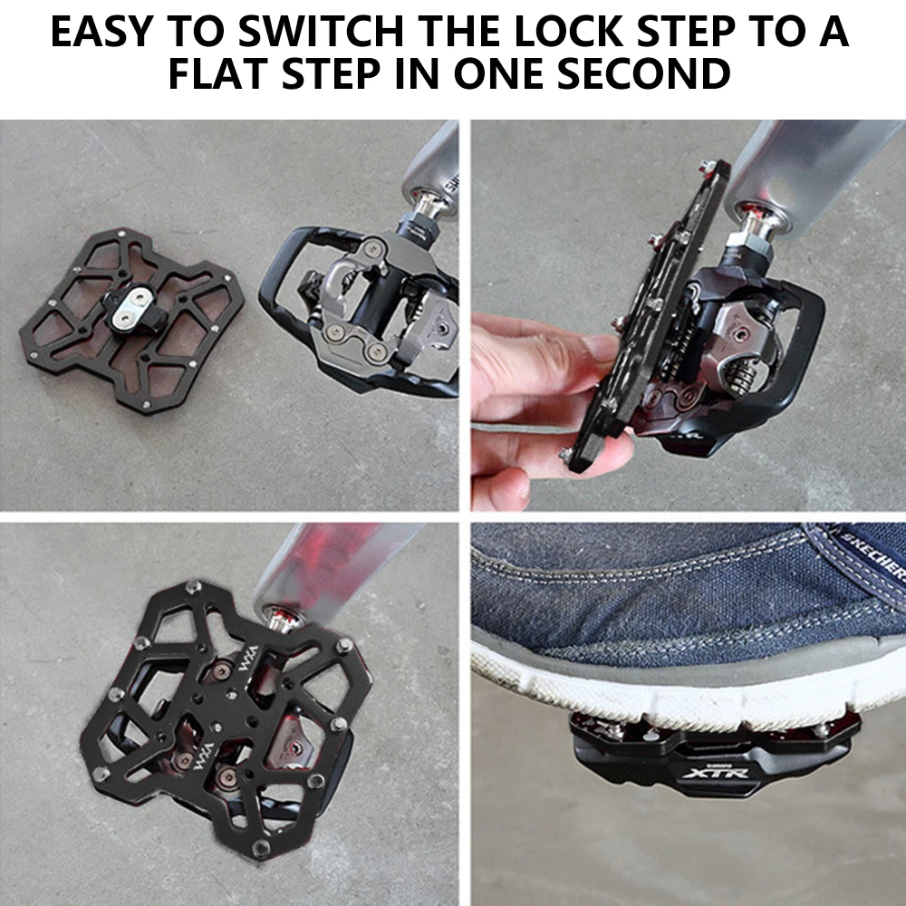 

VXM 1 Pair Clipless Platform Adapters Aluminum Alloy Universal Bicycle Clipless Pedal Platform Adapters for Mountain Bike