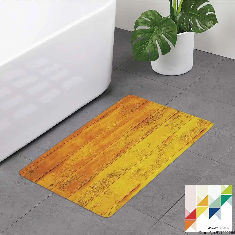 Коврик для ванной из пены с эффектом памяти желтый деревянный горизонтальный фон