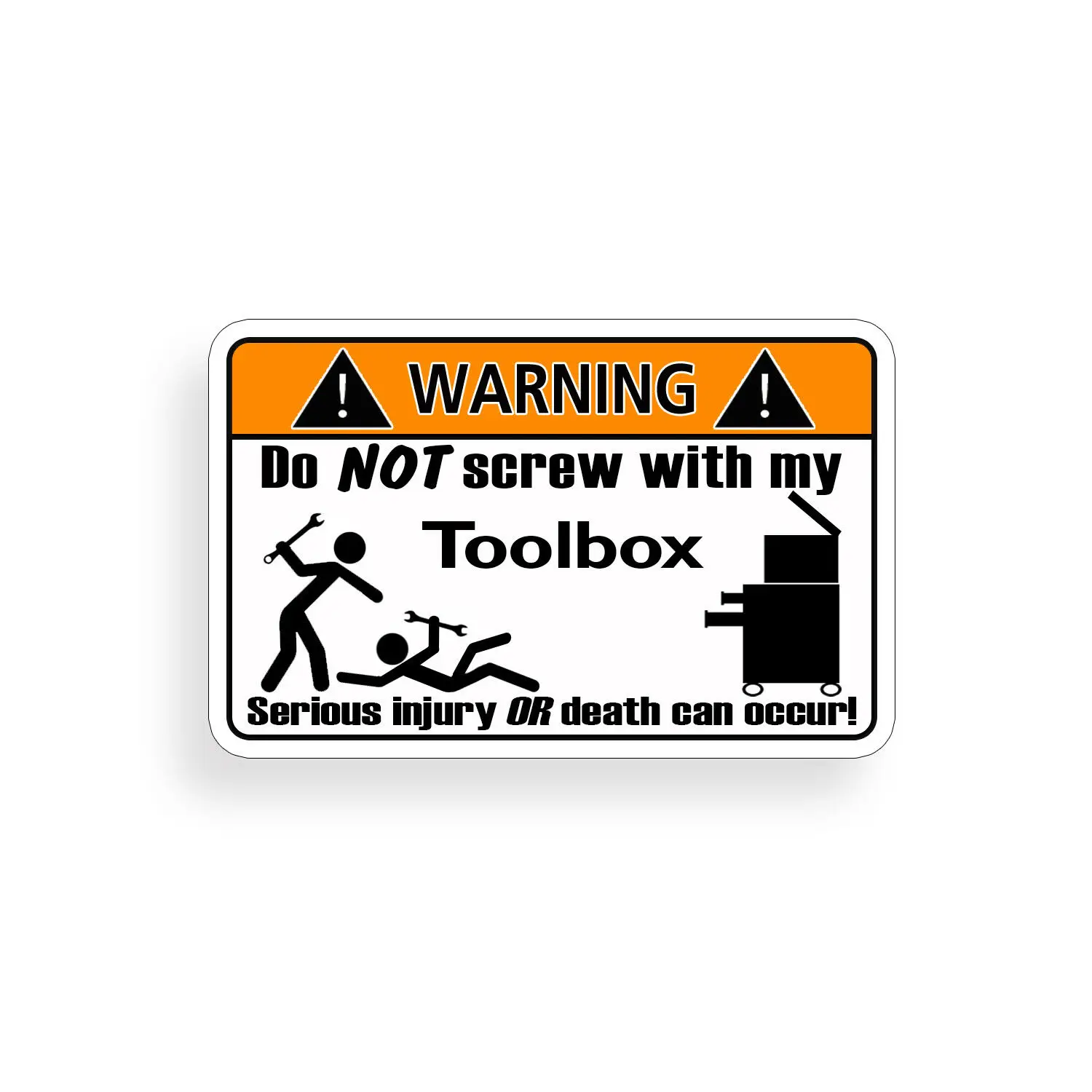 

Personalized stickers Toolbox Warning Sticker Tool Box Garage Shop Mechanic Wall Door Window Decal Waterproof Vinyl Decals