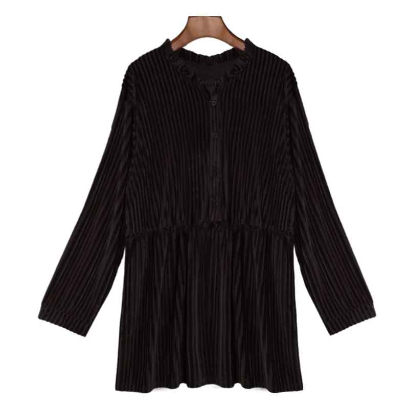 Women blouses plus size 2020 spring new fashion Vintage O-Neck velvet Long women clothing black pink streetwear office blouse | Женская