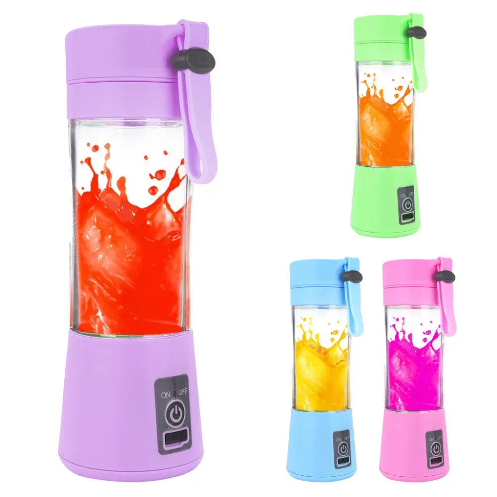 

Mini Portable Electric Fruit Juicer Smoothie Maker Blender Machine Sports Bottle Juicing Cup380ml 2/4/6 USB Rechargeable Blades