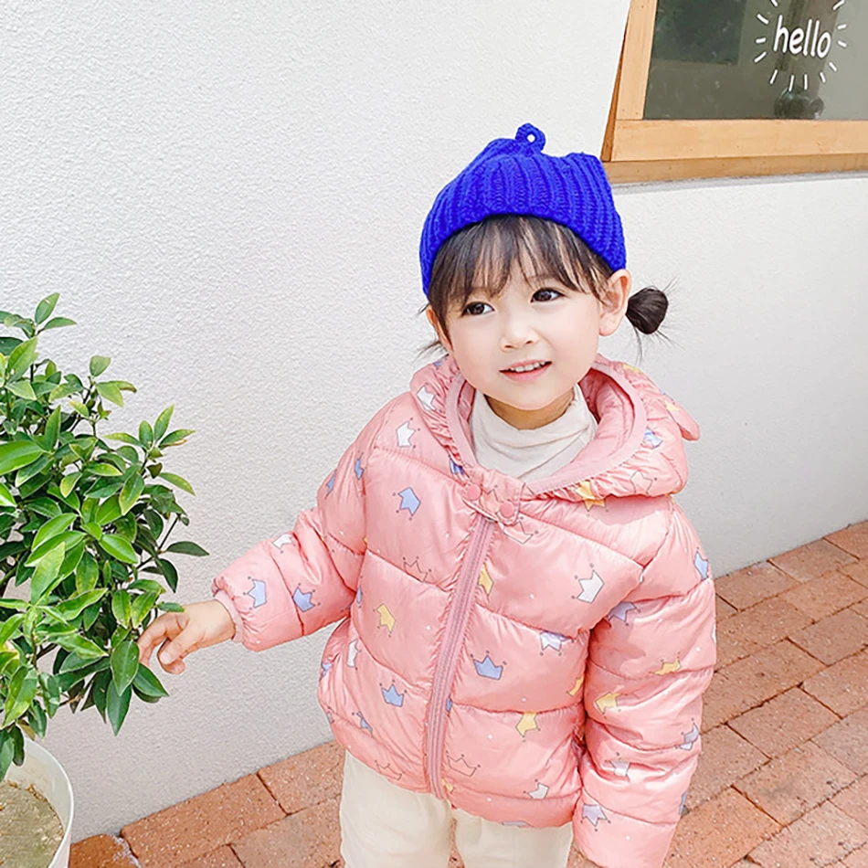 

Cute Baby Girls Jacket Kids Boys Light Down Coats With Ear Hoodie Spring Girl Clothes Infant Children's Clothing For Boys Coat