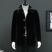 real fur coat winter jacket men real mink fur collar sheep shearling fur coat warm wool jackets veste homme l16901s yy332