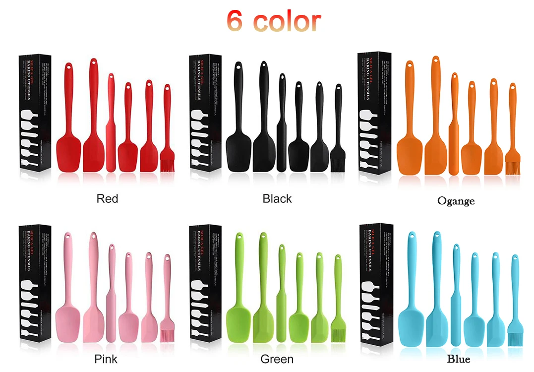 Набор кухонных шпателей силиконовые инструменты для приготовления пищи нож и