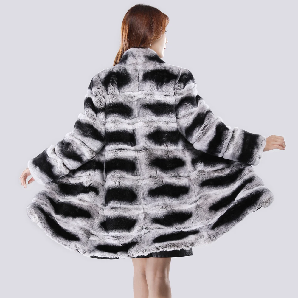 

90CM Natural Real Rex Rabbit Fur Coat Women Winter Natural Fur Vest Jacket Fashion Slim Outwear Real Rex Rabbit Fur Vest Coat
