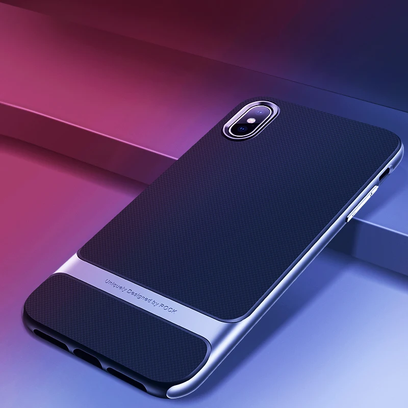 Противоударный чехол ROCK для iPhone XS Max XS, чехол для телефона Royce, ультра тонкий защитный чехол, Жесткий ПК+ Мягкий ТПУ чехол