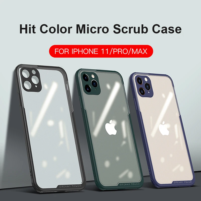 Матовый Жесткий Чехол для iPhone 11 Pro Max полупрозрачный Гладкий силиконовый чехол