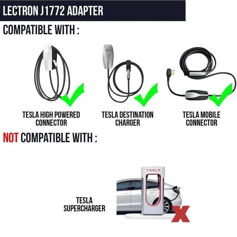 EVSE Tesla к SAE J1772 тип 1 адаптер макс. 40 А 250 В EV портативный зарядный кабель для Model X 3 S Y