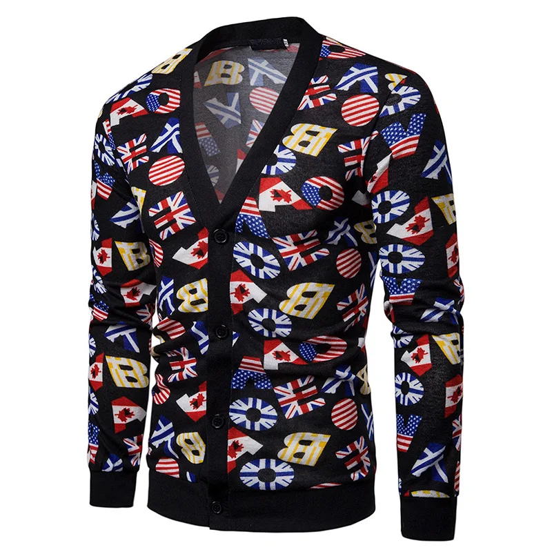 Повседневные свитера кардиган Мужская модная Осенняя облегающая ветрозащитная
