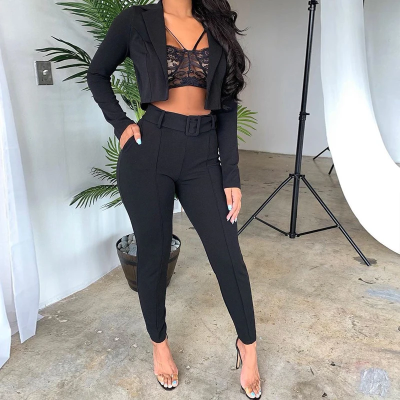 Женский комплект из двух предметов EvaQueen однотонный официальный костюм топа и