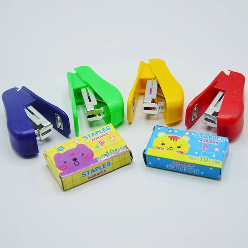 

Set of 20Pcs Small Colorful Staplers with Staples 10 Sheets Capacity Colors As Random Pocket Stapler with Staple Remover