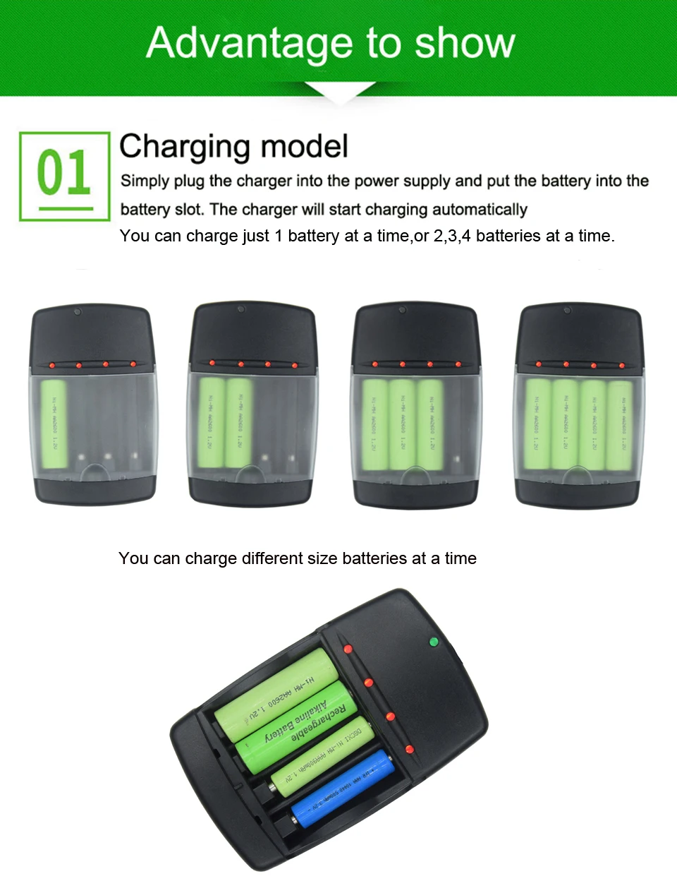 4 слота Батарея Зарядное устройство aa aaa smart usb Батарея Зарядное устройство для никель-металл-гидридных и никель-кадмиевых типов аккумуляторов aa, aaa, LiFePo4 14500 10440 щелочные батареи