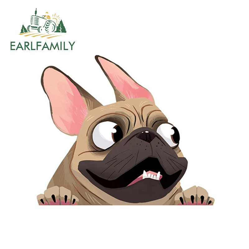 EARLFAMILY 13 см x 11 палевый французский наклейка с бульдогом Pet виниловая принтом