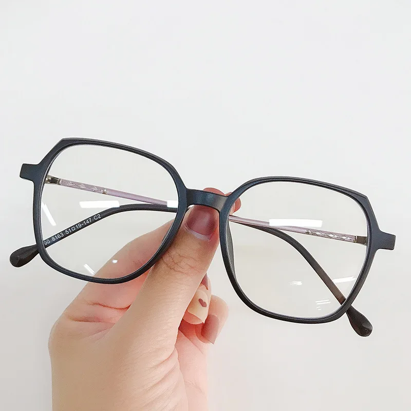 

Oversize Women Anti Blue Light Glasses Optic Transparent TR + Metal Glasses Frame Reading Glasses UV400 With Accessories