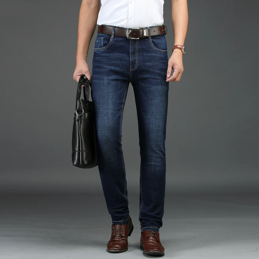 Мужские джинсы 2020 новые мужские прямые повседневные модные эластичные джинсовые