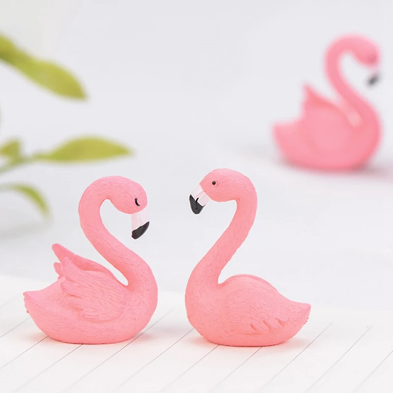 

2 Pcs Flamingo Plastic Decoration Micro Flamingo Figurine Miniature Animals Ornaments For DIY Fairy Garden Small Plants Decor