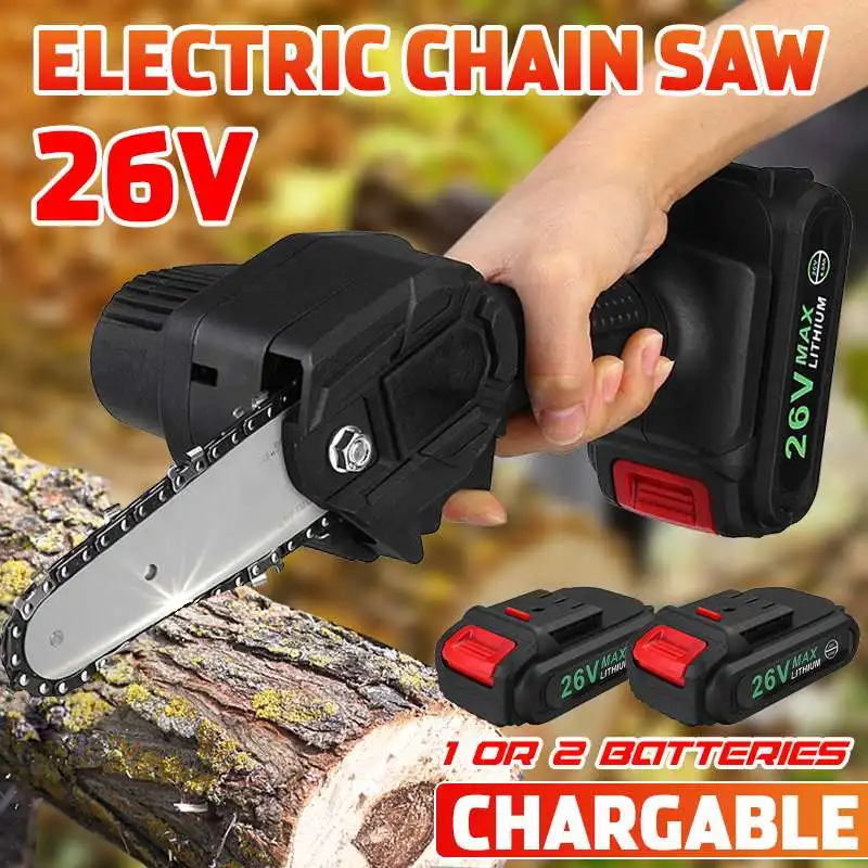 

4-Inch Mini Electric Saw Chainsaw 24V For Woodworking Garden Tools With Batterys Brushless Chain Saws Wood Cutters with Battery
