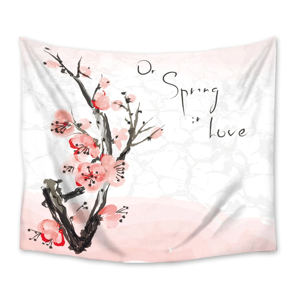 Цветок сливы китайский весенний гобелен настенный полиэстер Домашний Декор для