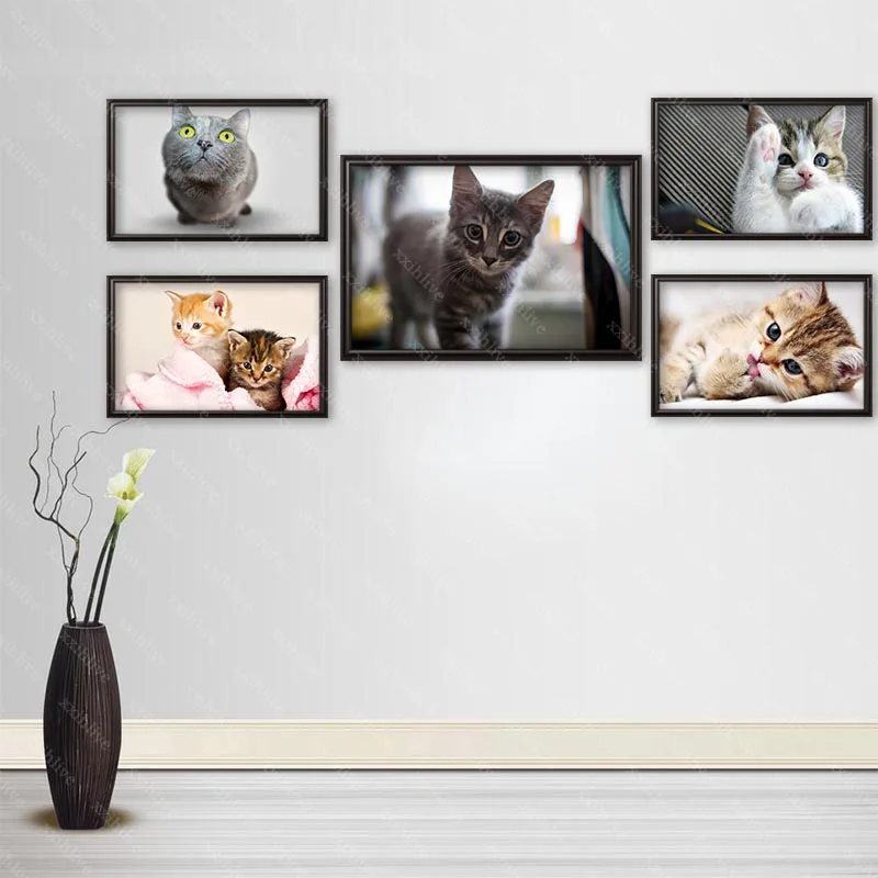 

Custom Animal Cute Cat Posters Art Silk Canvas Poster Bar Room Decoration Painting Home Decor 20x30cm,27x40cm,30x45cm,40x60cm