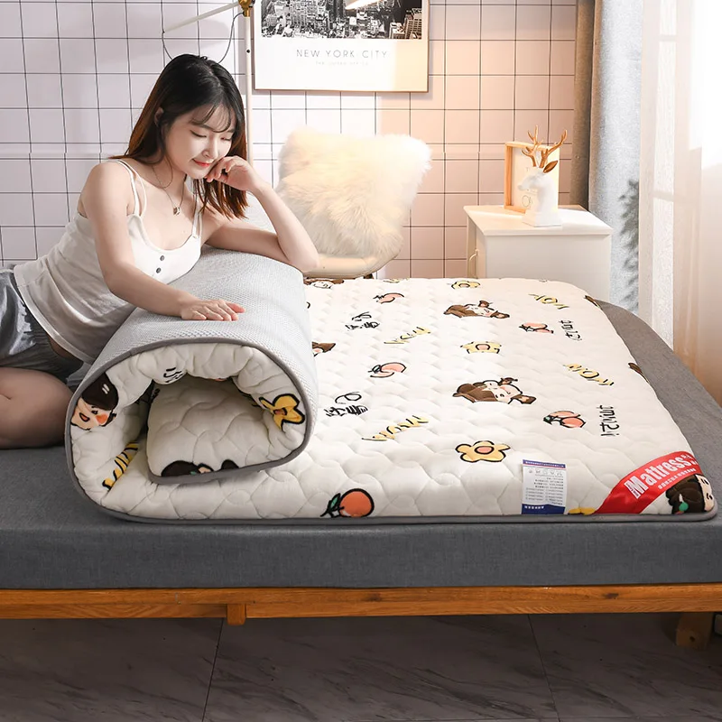 Толстый теплый матрас пол татами 4 5 см складной один двойной матрасы кровати