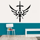 Настенные наклейки с изображением игры gemer, символ меча, Triforce, детская комната, Европейский Декор для спальни, Фреска DW11038