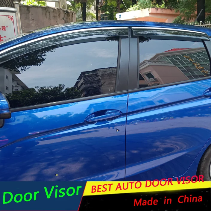 

Для Honda Fit Jazz Пластиковый оконный козырек вентиляционные оттенки Защита от солнца дождя для 2014/2017/2019/2020 JAZZ автомобильные тенты 4 шт./компл.